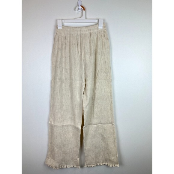 NWT Savannah Morrow The Label Naia Crinkled Cotton Pants SML - Picture 1 of 9